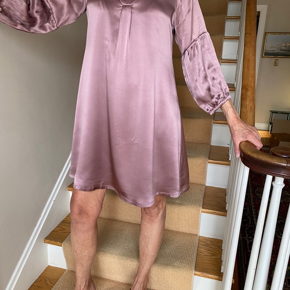 Garnet Hill rose-colored silk dress, sz 4 NWT - Picture 9 of 14